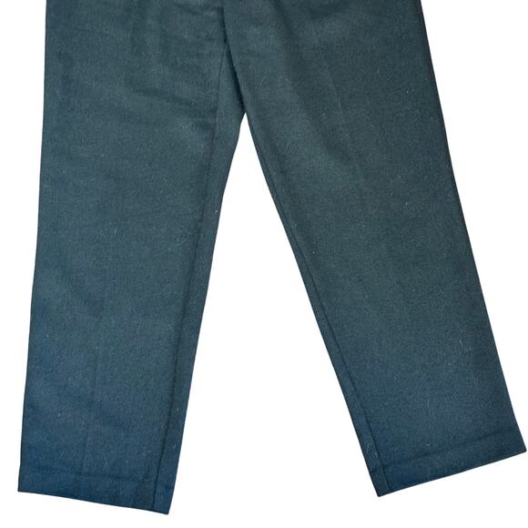 Oak + Fort Black Wool Blend Pleated High Rise Straight Leg Trouser Pants Size 4 - Picture 3 of 7